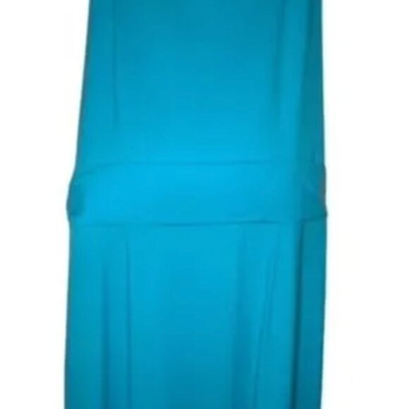 Talbots Aqua Turquoise Blue Dress Plus Size 18 18P Petite Sleeveless V-Neck - Picture 7 of 7